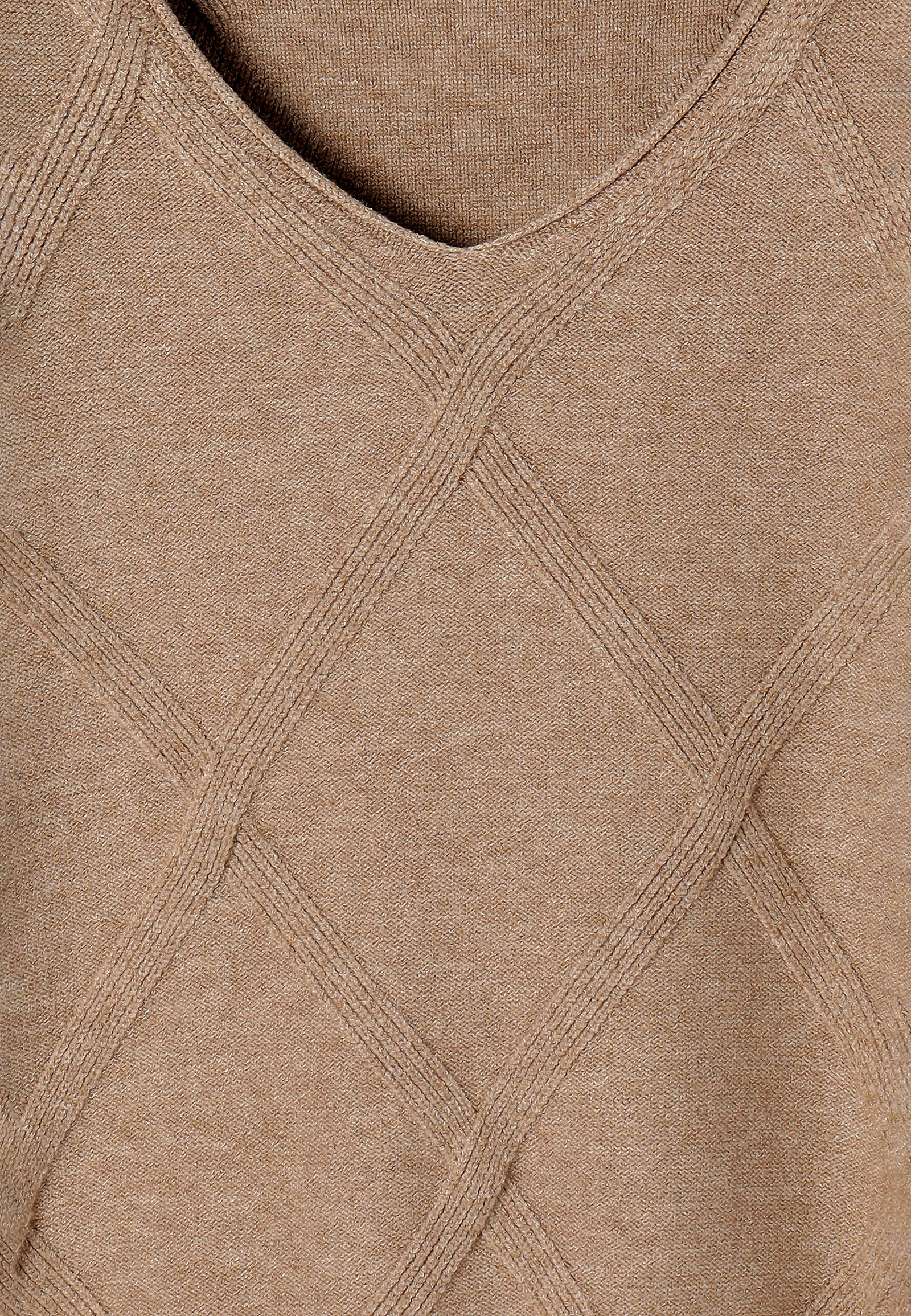 LADIES’ SWEATER WITH DIAMOND PATTERN BUMO LADIES’ SWEATER WITH DIAMOND PATTERN BUMO BEIGE 106311