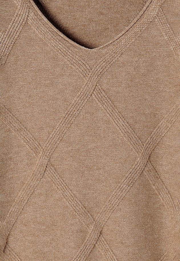 LADIES’ SWEATER WITH DIAMOND PATTERN BUMO LADIES’ SWEATER WITH DIAMOND PATTERN BUMO BEIGE 7