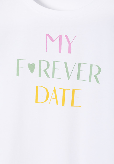 TRICOU LEJER DE DAMĂ, CU INSCRIPȚIE - LIKE 1 ALB 2