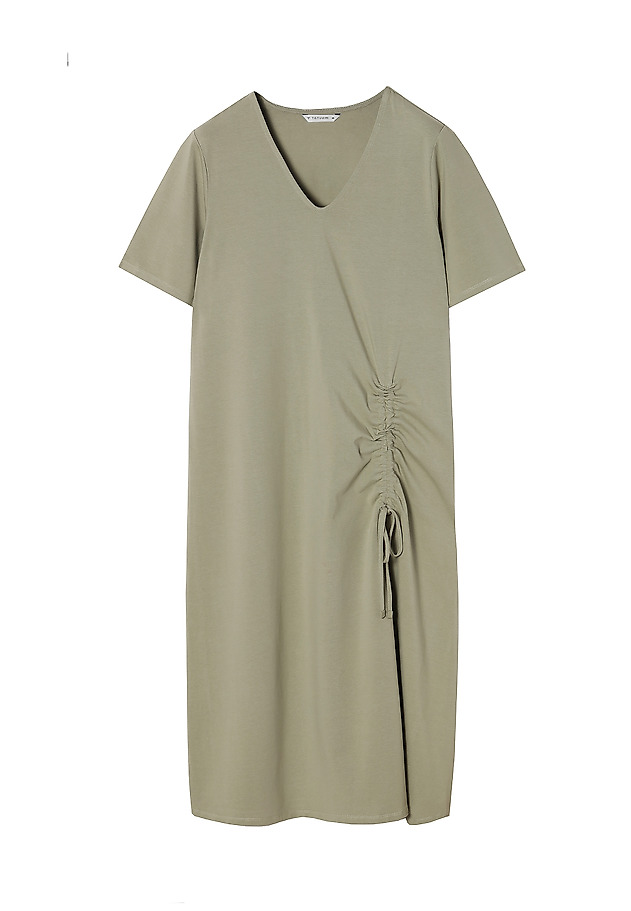 LADIES' DRAPED DRESS RIRI LADIES' DRAPED DRESS RIRI KHAKI 6
