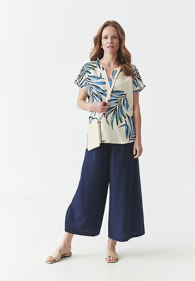 PATTERNED BLOUSE WITH LINEN AND VISCOSE - SARAKINO 1 PATTERNED BLOUSE WITH LINEN AND VISCOSE - SARAKINO 1 MULTIKOLOR 6