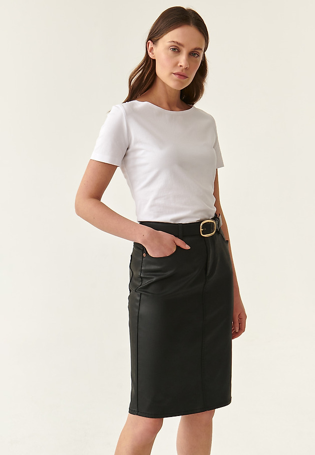 COATED PENCIL SKIRT NIKA COATED PENCIL SKIRT NIKA CZARNY 1