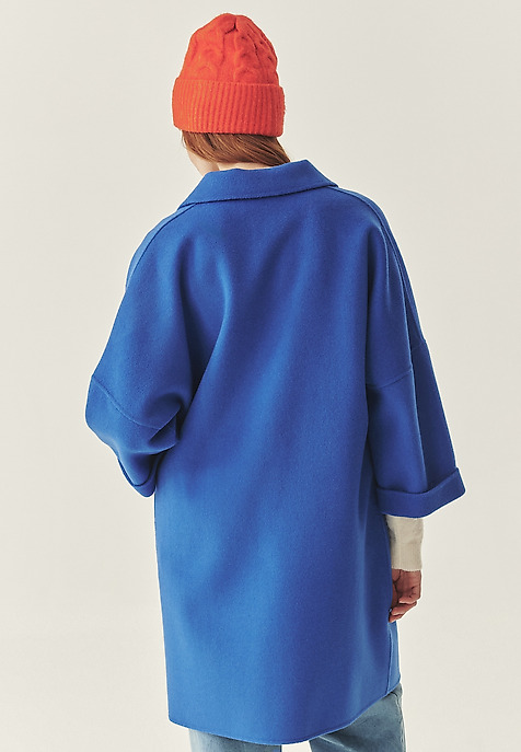 COBALT BLUE WOOL COAT - MISIOLANTA BLUE 2