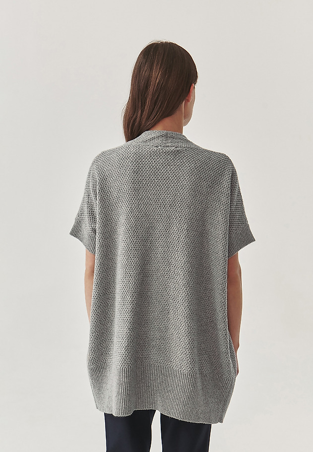 PULOVER DE DAMĂ LUNG, STRUCTURAL, TIP CARDIGAN - PULOVER PULOVER DE DAMĂ LUNG, STRUCTURAL, TIP CARDIGAN - PULOVER GRI 3