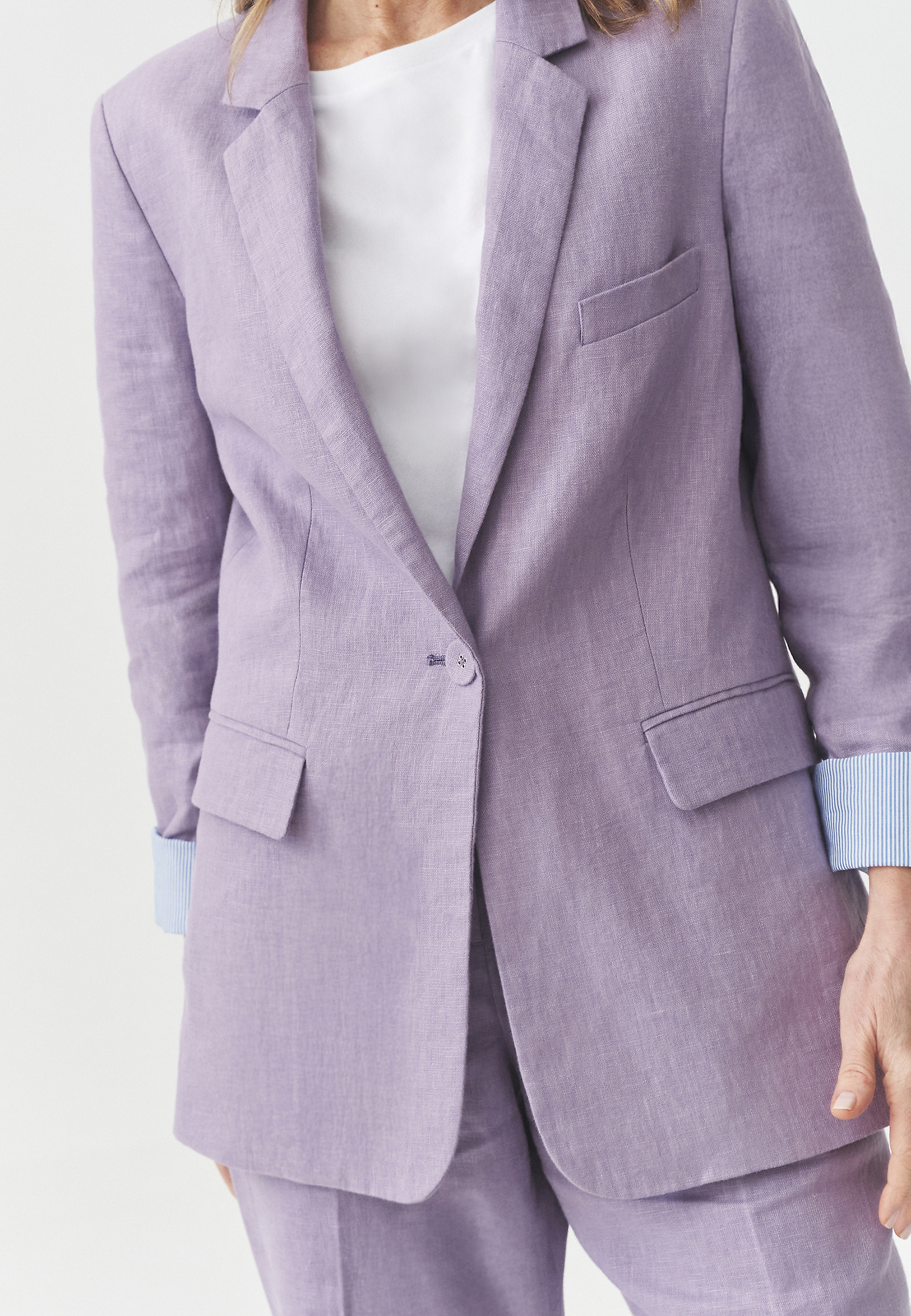 LOOSE-FITTING LINEN BLAZER - MEKO 1 LOOSE-FITTING LINEN BLAZER - MEKO 1 PURPLE 105407