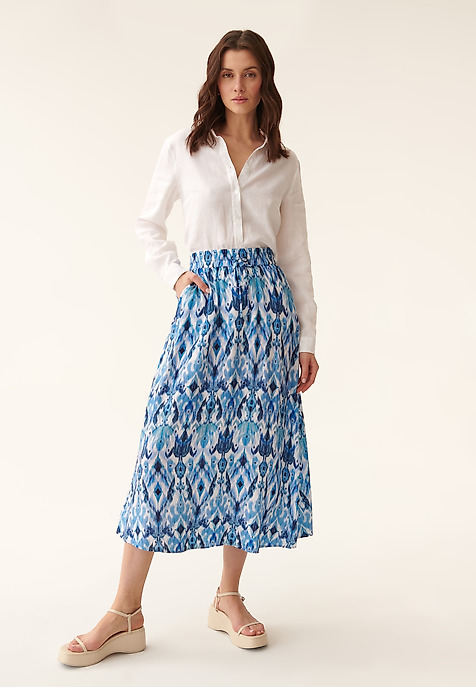 LADIES' PRINTED MAXI DRESS SAND 4 MULTICOLOR 2