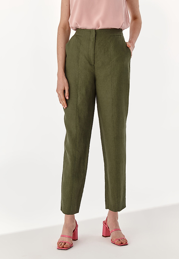 LADIES' LINEN TROUSERS FERA LADIES' LINEN TROUSERS FERA GREEN 2