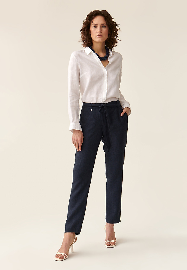LOOSE LINEN TROUSERS TOMIKO LOOSE LINEN TROUSERS TOMIKO NAVY BLUE 1