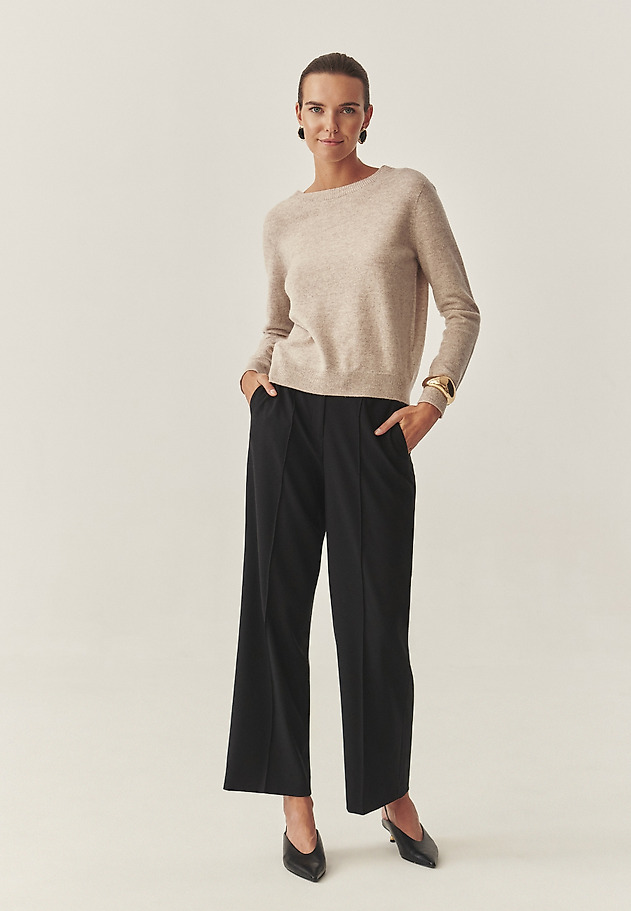WOOL JUMPER WITH A SUBTLE SHINE - GLORIA WOOL JUMPER WITH A SUBTLE SHINE - GLORIA BEIGE 3
