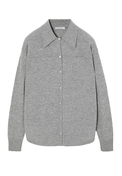 LADIES’ KNITTED WOOL SHIRT - ELARA GREY 2