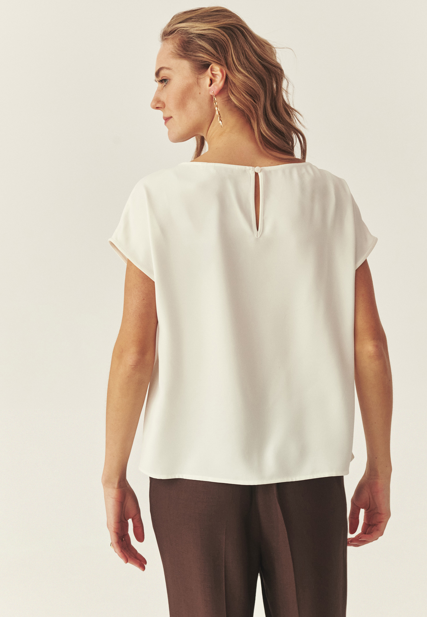 BLUZĂ DIN ȚESĂTURĂ, CU DESIGN MINIMALIST - VIVIA ALB 2