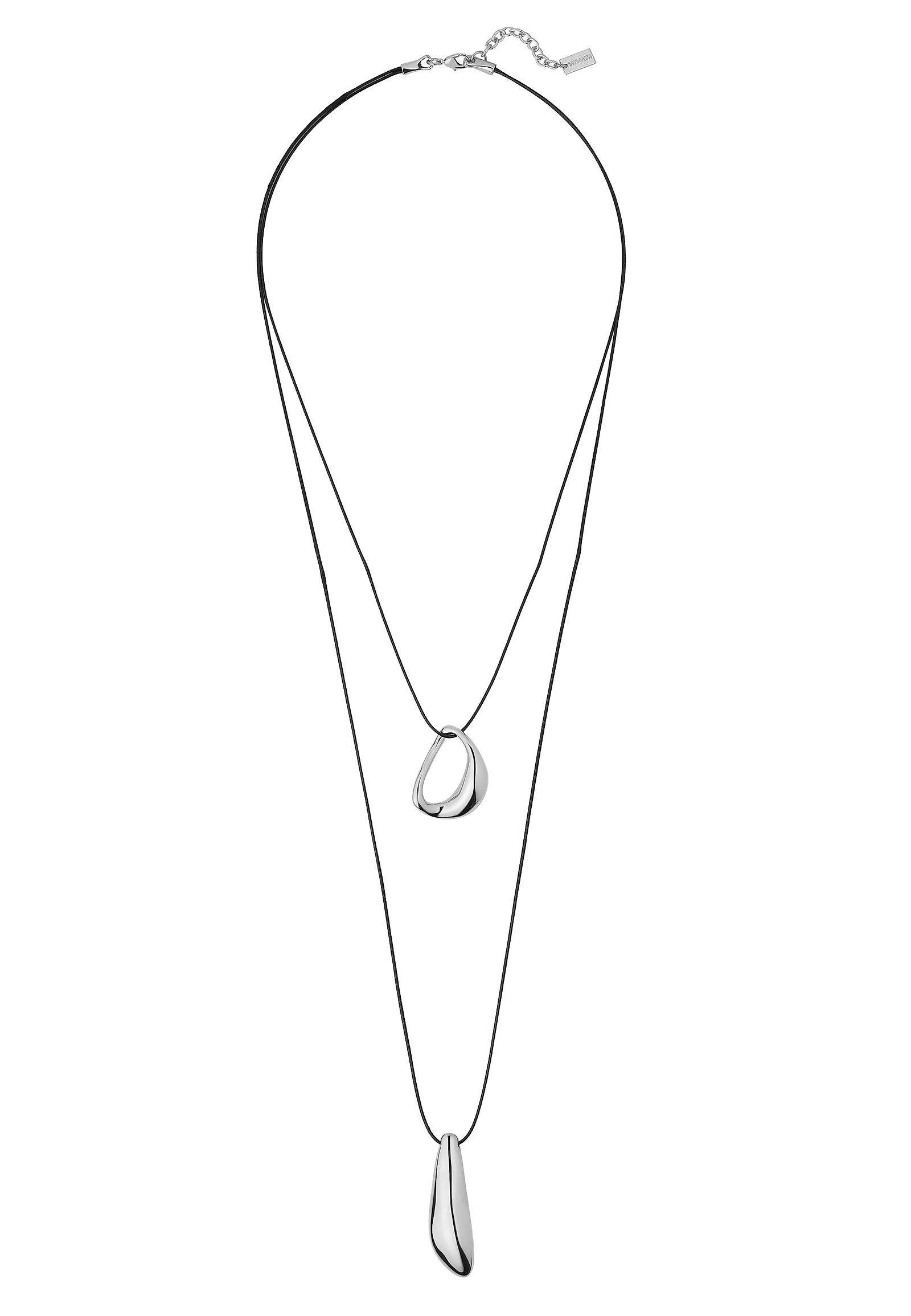 LONG NECKLACE WITH DOUBLE PENDANT - JONES LONG NECKLACE WITH DOUBLE PENDANT - JONES SILVER 115096
