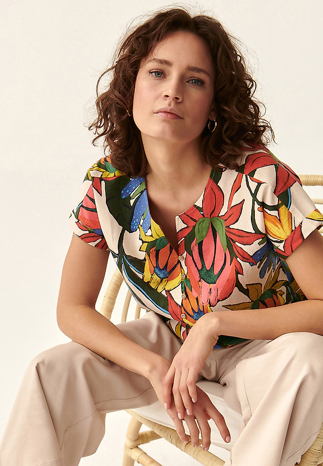 LADIES' FLORAL SHIRT WITH BUTTONS SAMANTO 1 LADIES' FLORAL SHIRT WITH BUTTONS SAMANTO 1 MULTIKOLOR 5