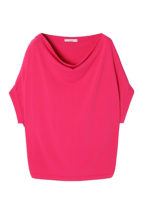 LADIES’ BLOUSE WITH A DECORATIVE NECKLINE - ATI PINK 2