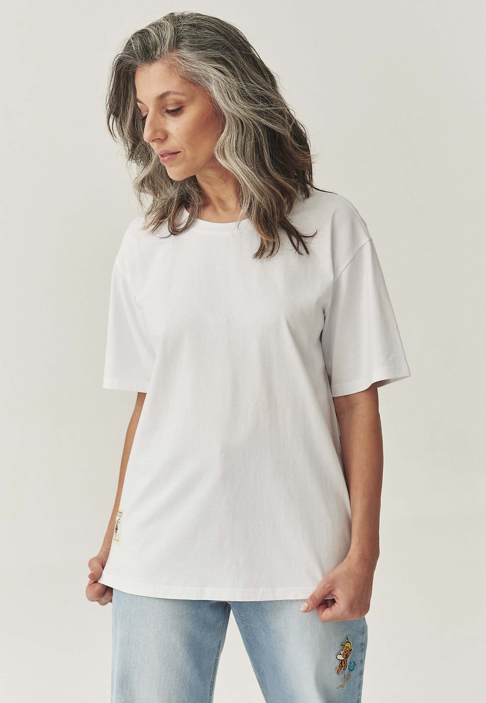 BAWEŁNIANY T-SHIRT Z NADRUKIEM — FEMI 2 BAWEŁNIANY T-SHIRT Z NADRUKIEM — FEMI 2 BIAŁY 110627