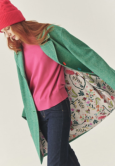 WEŁNIANY PŁASZCZ W JODEŁKĘ - SEWRO WEŁNIANY PŁASZCZ W JODEŁKĘ - SEWRO