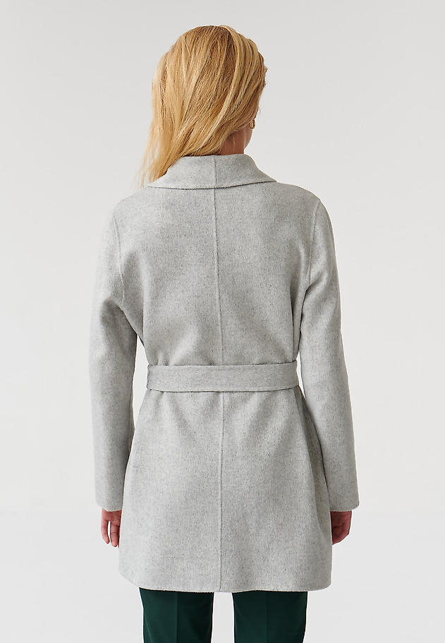 LADIES’ COAT WITH A TIE MOZA 1 LADIES’ COAT WITH A TIE MOZA 1 SZARY 4