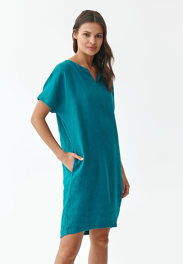 LADIES' LINEN DRESS OWERITA LADIES' LINEN DRESS OWERITA BLUE 3
