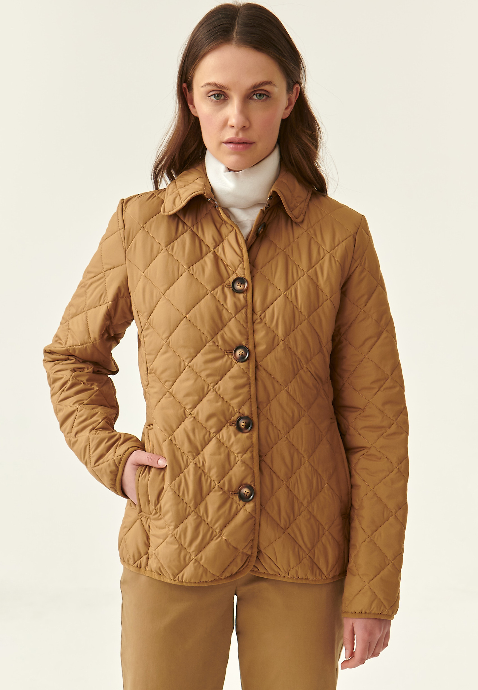 KURTKA DAMSKA TKANINOWA PIKOWANA PIKONI KURTKA DAMSKA TKANINOWA PIKOWANA PIKONI BEŻOWY 108829