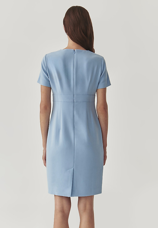 ROCHIE CREION CLASICĂ CU MÂNECĂ SCURTĂ, DIN ȚESĂTURĂ - WARTI ROCHIE CREION CLASICĂ CU MÂNECĂ SCURTĂ, DIN ȚESĂTURĂ - WARTI ALBASTRU 3
