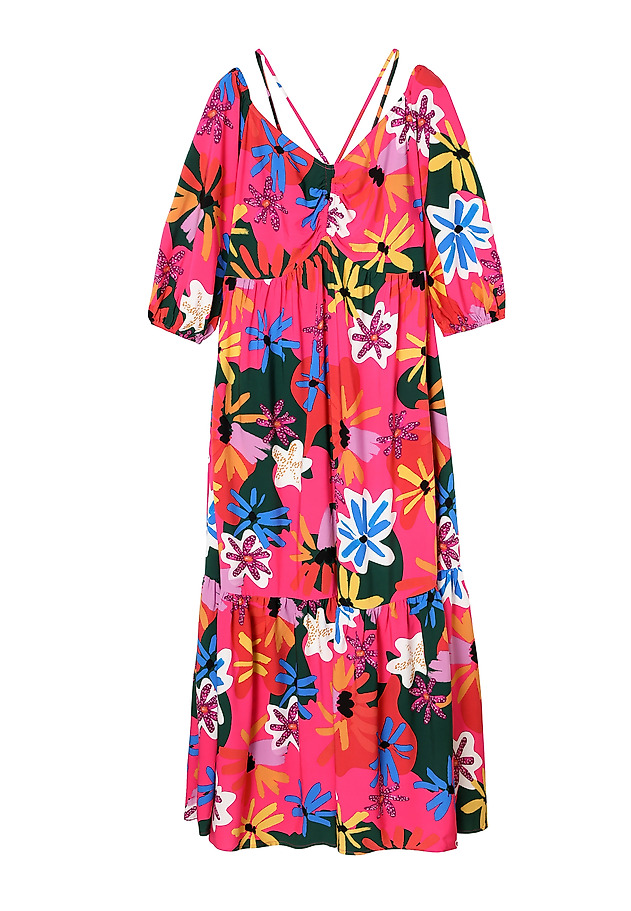 LADIES’ MAXI FLORAL DRESS - PALMIKO LADIES’ MAXI FLORAL DRESS - PALMIKO MULTIKOLOR 6