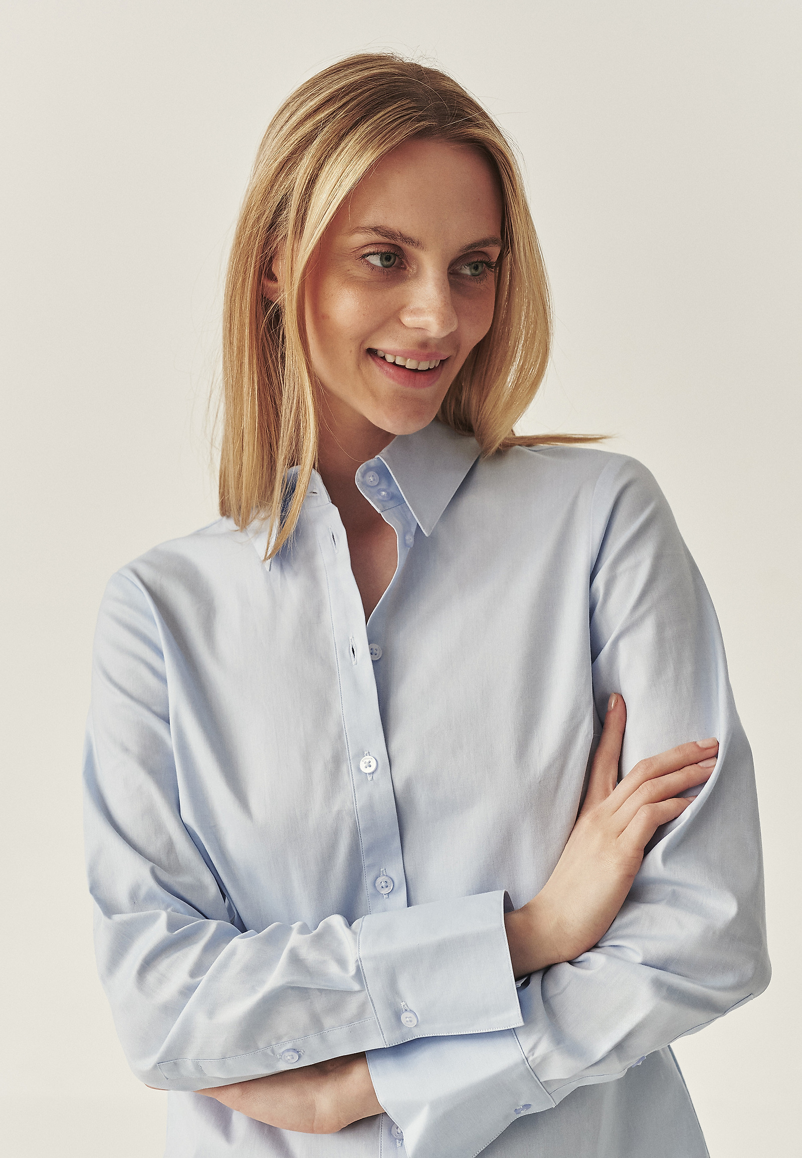 CLASSIC COTTON SHIRT - ERWINA CLASSIC COTTON SHIRT - ERWINA KÉK 114424
