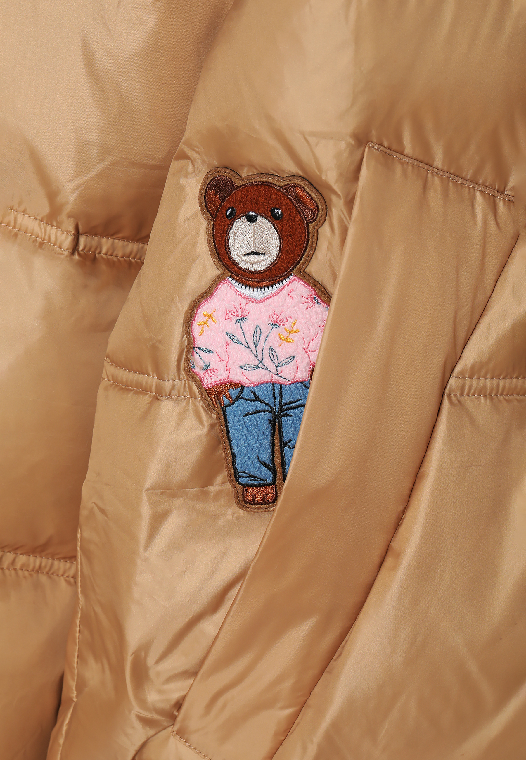 DAMSKA KURTKA PUCHOWA Z KAPTUREM Z FUTERKIEM GOTA BEŻOWY 2