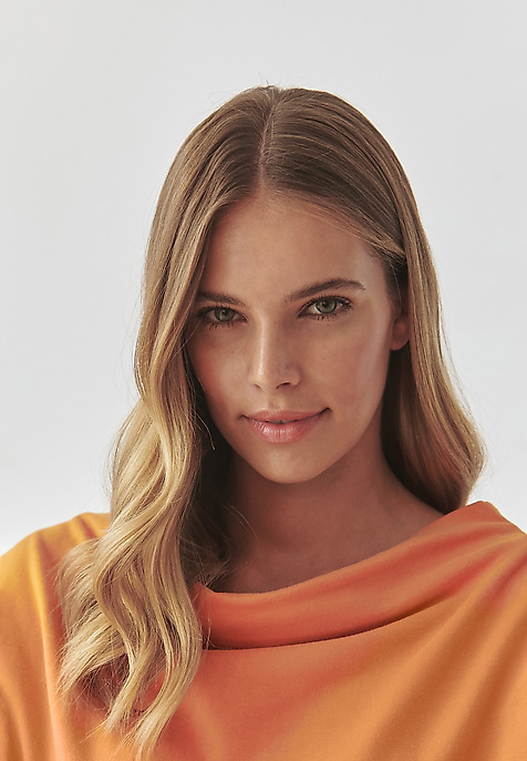 STYLISH LADIES’ SWEATSHIRT WITH WATER NECKLINE - MALIA ORANGE 2
