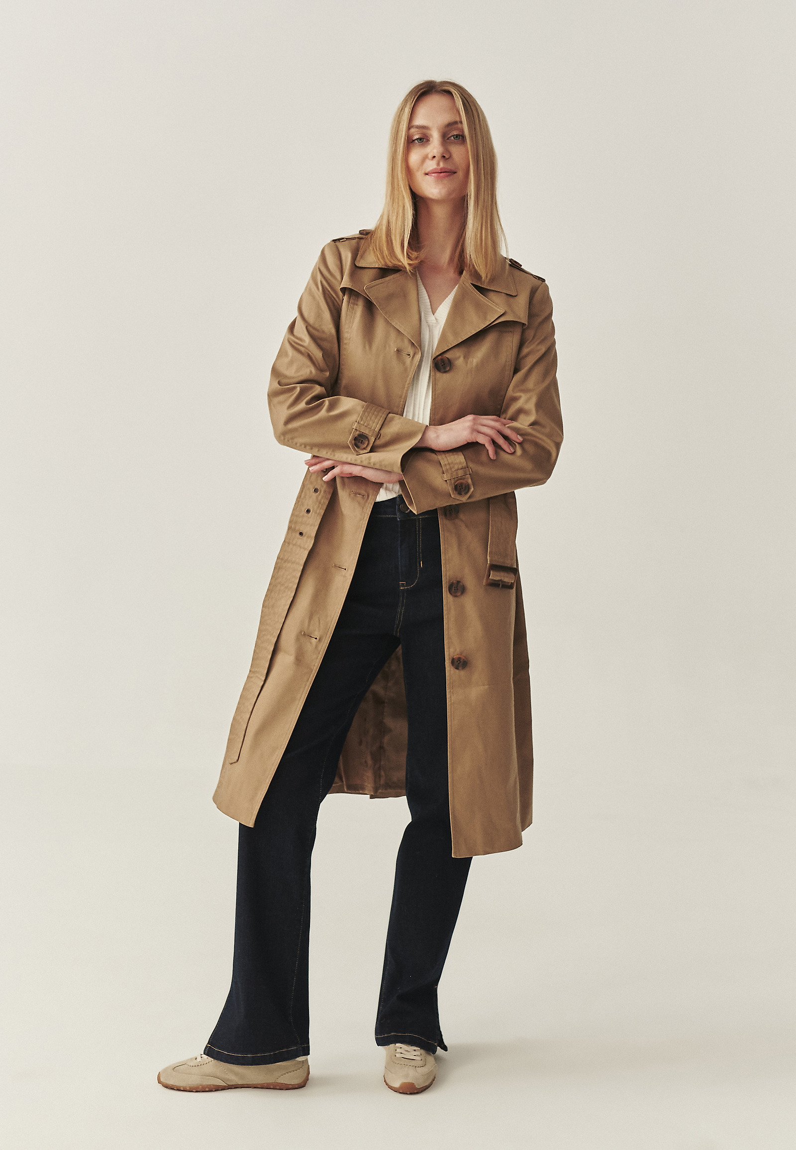 COTTON TRENCH COAT - RIVA COTTON TRENCH COAT - RIVA BEIGE 114349