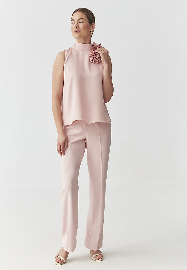 WOVEN BLOUSE WITH FLORAL MOTIF — FLORIANA WOVEN BLOUSE WITH FLORAL MOTIF — FLORIANA PINK 5