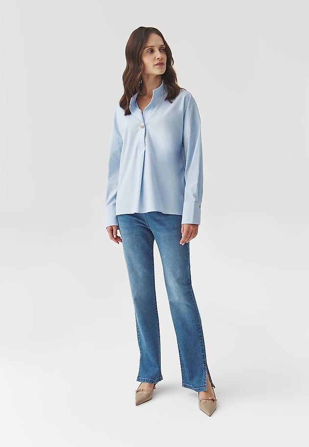 PASTELNA BLUZA Z OVRATNIKOM - LOTARI PASTELNA BLUZA Z OVRATNIKOM - LOTARI MODRA 2