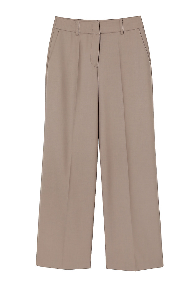 LADIES’ WIDE LEG CREASED TROUSERS - MASDA 2 LADIES’ WIDE LEG CREASED TROUSERS - MASDA 2 BEŻOWY 4
