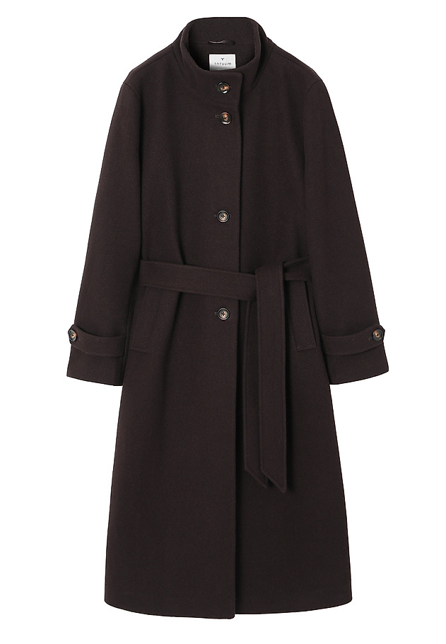 WOOLEN WOMEN'S COAT IN DARK CHOCOLATE BROWN - BORIMA WOOLEN WOMEN'S COAT IN DARK CHOCOLATE BROWN - BORIMA BROWN 7