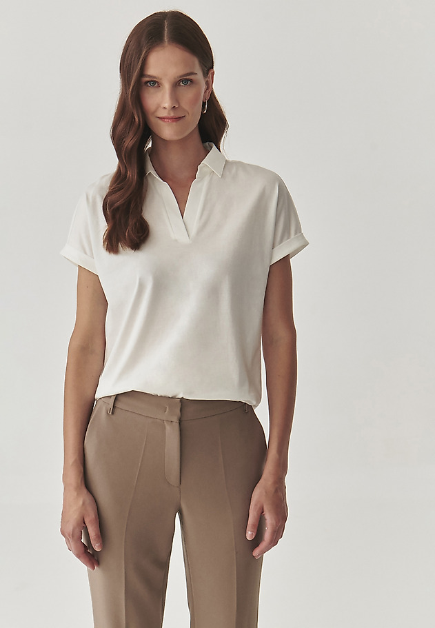 LADIES’ BLOUSE WITH A COLLAR - AMBRA LADIES’ BLOUSE WITH A COLLAR - AMBRA ECRU 1