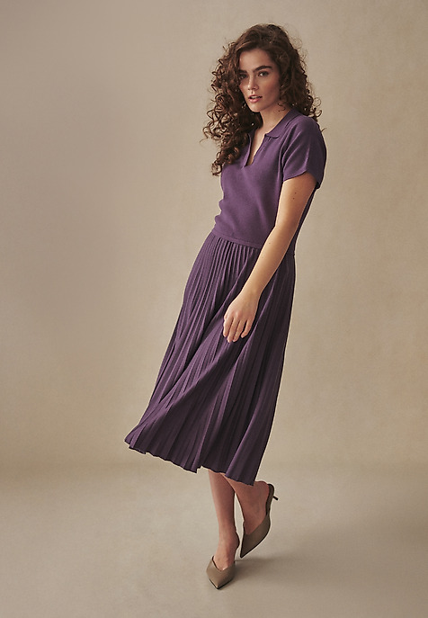 PLISOWANA SUKIENKA Z DZIANINY - ISERI PLISOWANA SUKIENKA Z DZIANINY - ISERI