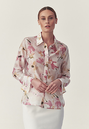 KWIATOWA KOSZULA Z LYOCELLEM TENCEL™ - BERRY 2 KWIATOWA KOSZULA Z LYOCELLEM TENCEL™ - BERRY 2
