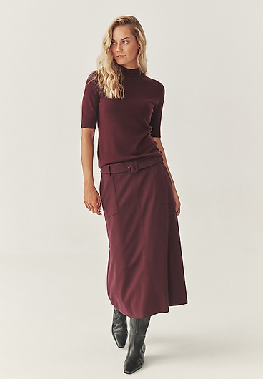 TKANINOWA SPÓDNICA MIDI Z PASKIEM - ORMITE 2 TKANINOWA SPÓDNICA MIDI Z PASKIEM - ORMITE 2