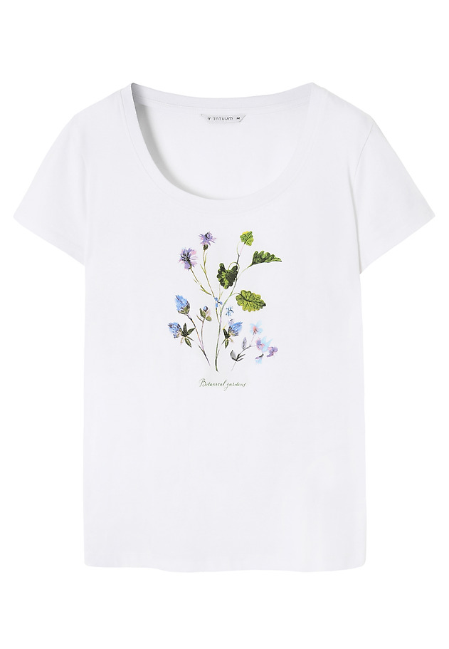 BAWEŁNIANY T-SHIRT Z KWIATOWYM NADRUKIEM - ANTONIA BAWEŁNIANY T-SHIRT Z KWIATOWYM NADRUKIEM - ANTONIA BIAŁY 6