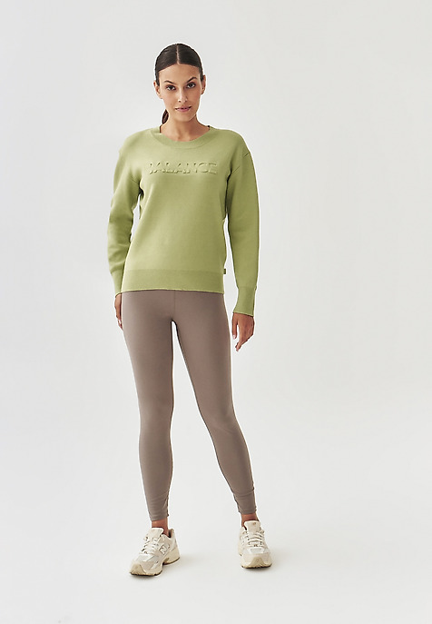 LADIES' SWEATER WITH A ROUND NECKLINE - BALAMI GREEN 2