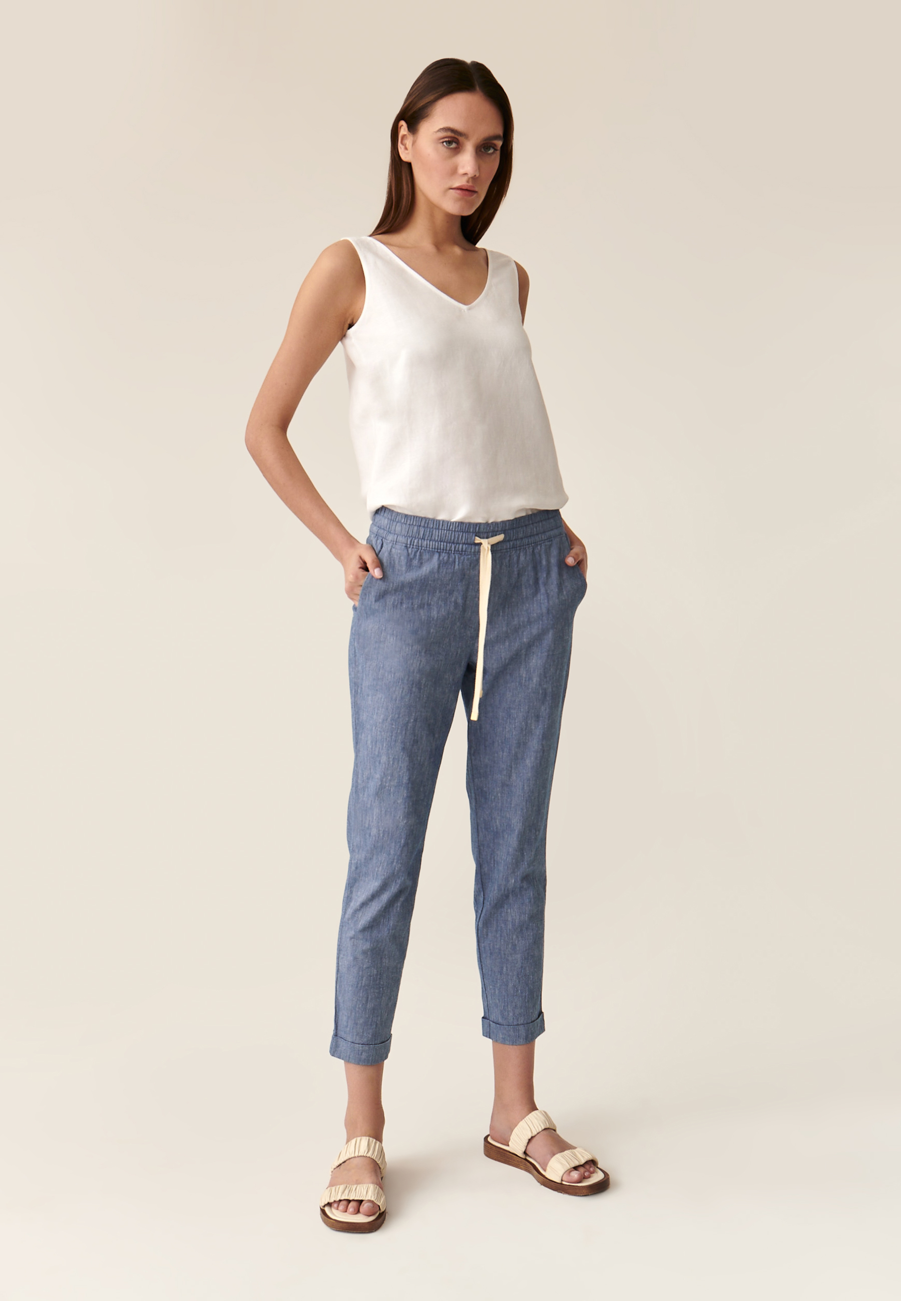 LÁTKOVÉ NOHAVICE S VYHRNUTÍM NIKOLI