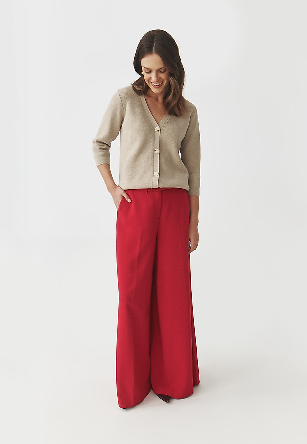 ELEGANT TROUSERS WITH A WIDE LEG — MANIKIMIA 1 ELEGANT TROUSERS WITH A WIDE LEG — MANIKIMIA 1 CZERWONY 2