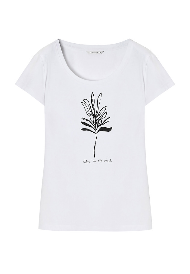 T-SHIRT DAMSKI Z MIEJSCOWYM ROŚLINNYM NADRUKIEM ANTONIA 2 T-SHIRT DAMSKI Z MIEJSCOWYM ROŚLINNYM NADRUKIEM ANTONIA 2 BIAŁY 6