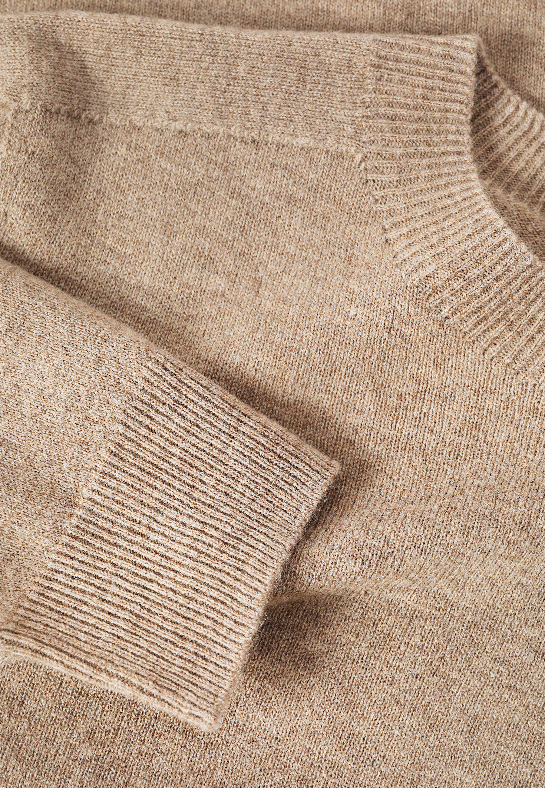 WEŁNIANY SWETER Z DŁUGIM RĘKAWEM - ROSSA BEŻOWY 2