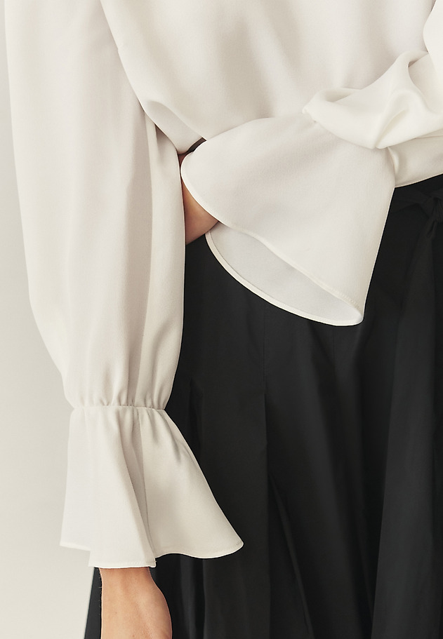 WOVEN BLOUSE WITH FLORAL DECORATION - AURELIS WOVEN BLOUSE WITH FLORAL DECORATION - AURELIS ECRU 5