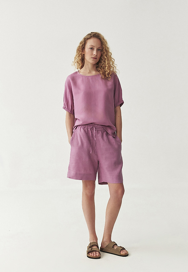 LINEN SHORTS WITH TIES - SEVILLA LINEN SHORTS WITH TIES - SEVILLA FIOLETOWY 1