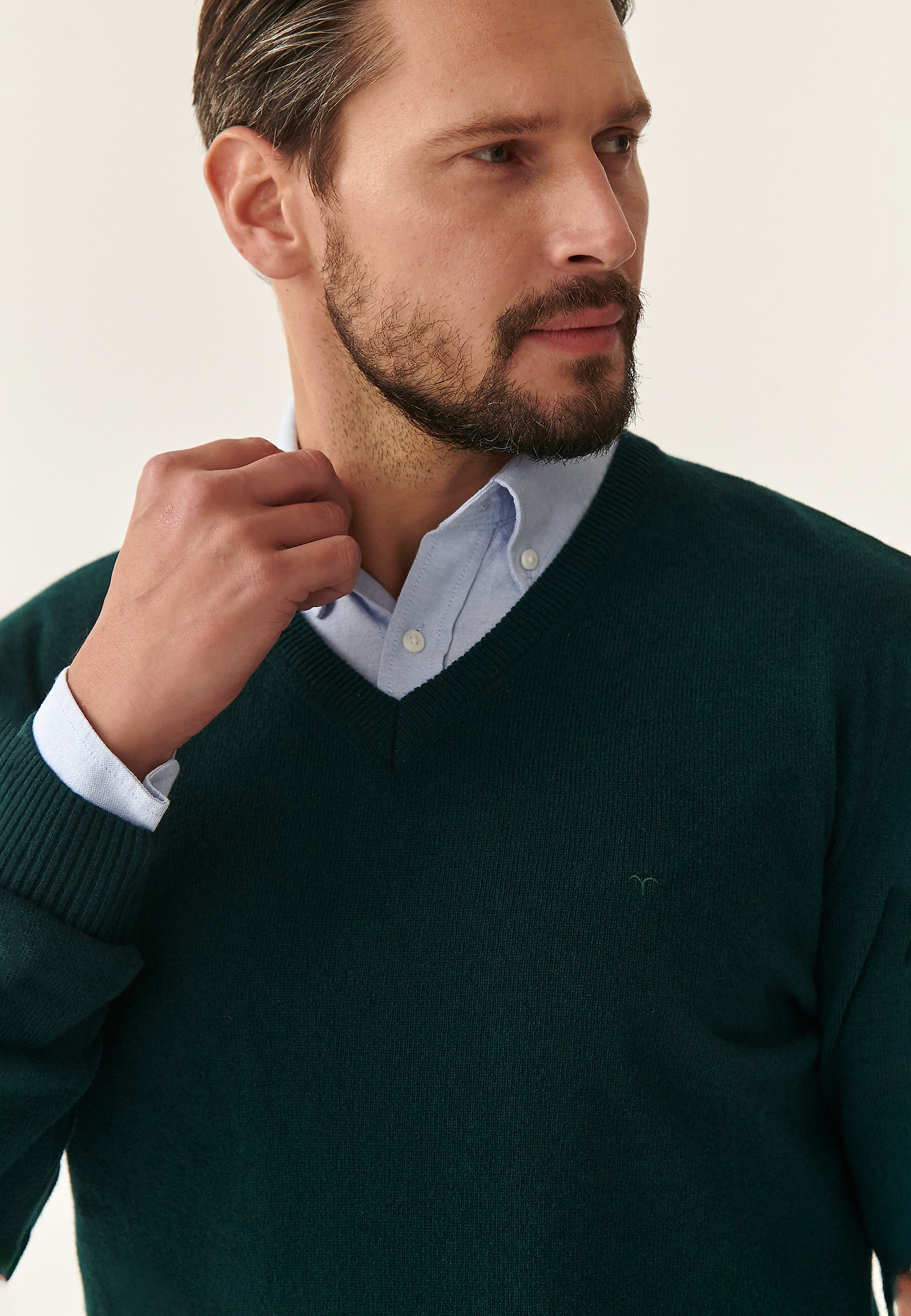 WEŁNIANY SWETER MĘSKI MARK 1 WEŁNIANY SWETER MĘSKI MARK 1 ZIELONY 83182