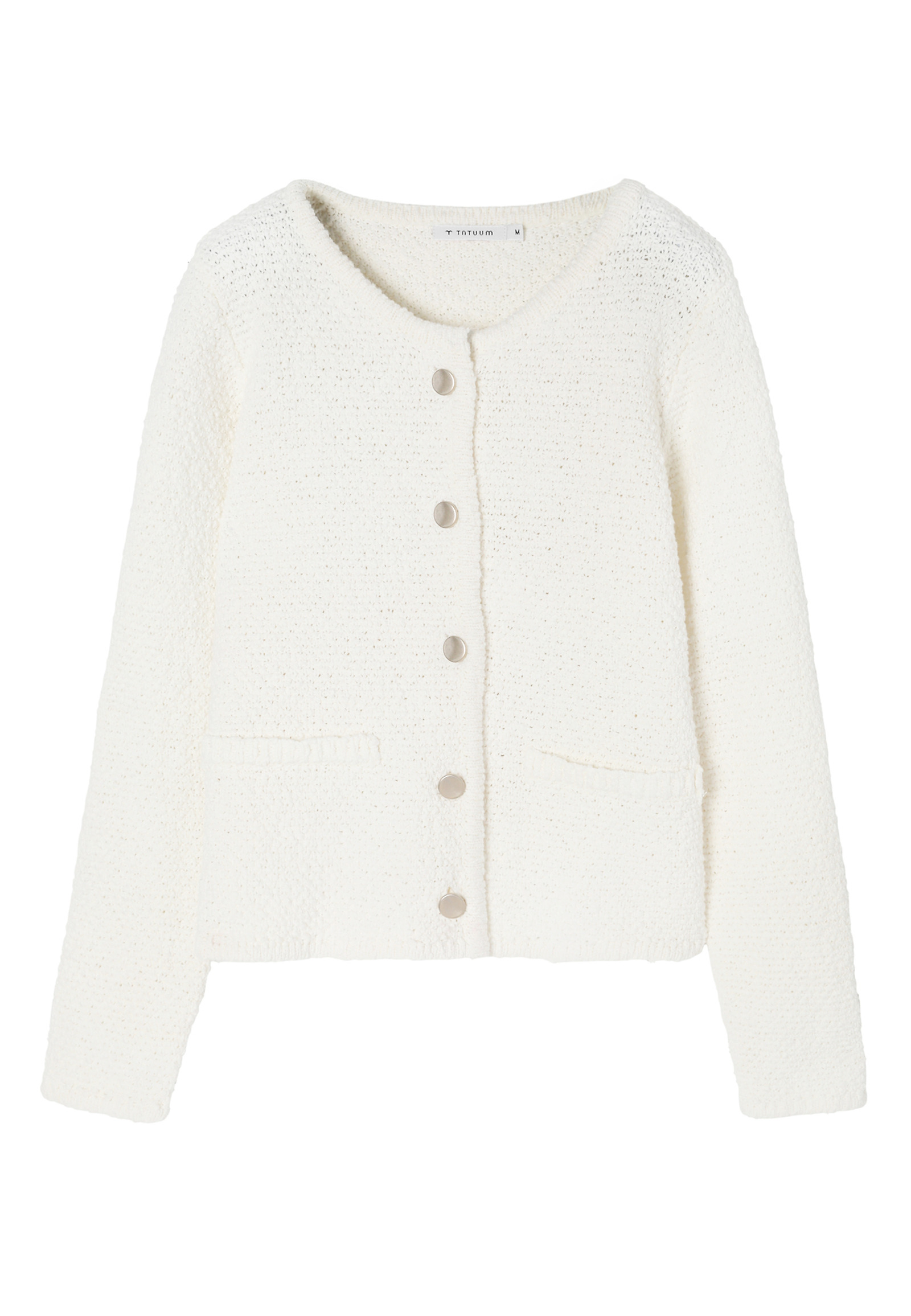 CARDIGAN DIN BUMBAC, CU CROIALĂ TIP CHANEL — SUZY CARDIGAN DIN BUMBAC, CU CROIALĂ TIP CHANEL — SUZY ECRU 105779