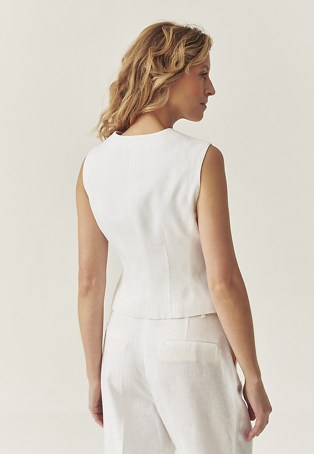 LINEN WAISTCOAT - RONITA 5 LINEN WAISTCOAT - RONITA 5 ECRU 3