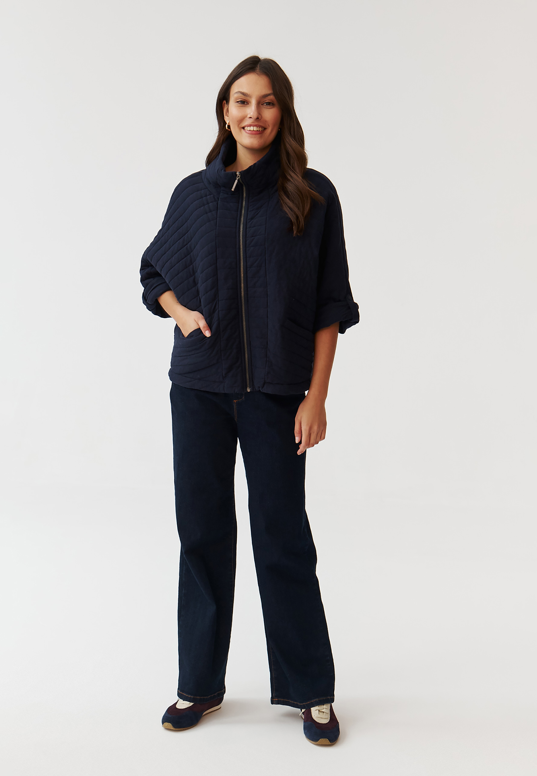 DZIANINOWA KURTKA DAMSKA Z RĘKAWEM 3/4 - RODISI