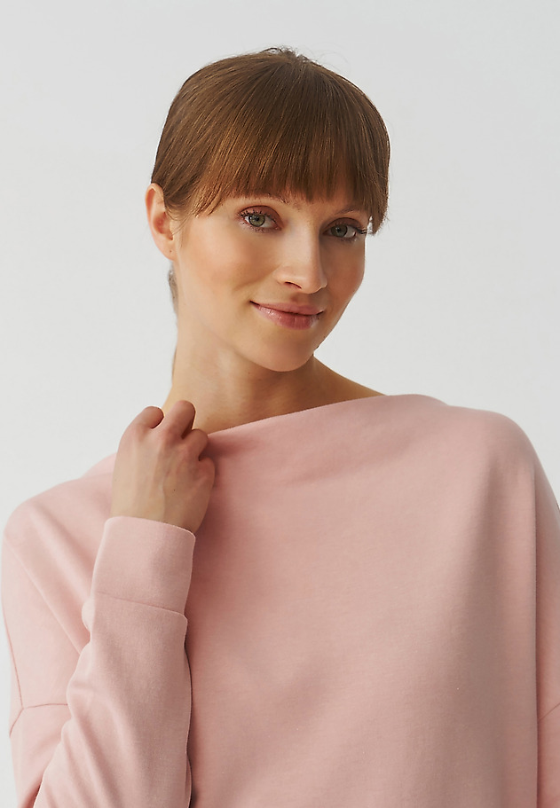 LADIES’ SWEATSHIRT WITH WATER NECKLINE - SILVANA LADIES’ SWEATSHIRT WITH WATER NECKLINE - SILVANA RÓŻOWY 1